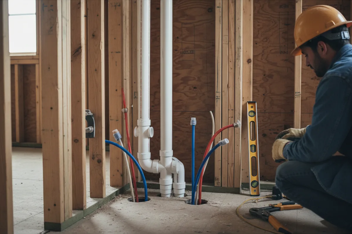 Drain and supply rough-in during Toilet Repair and Installation in Scotland